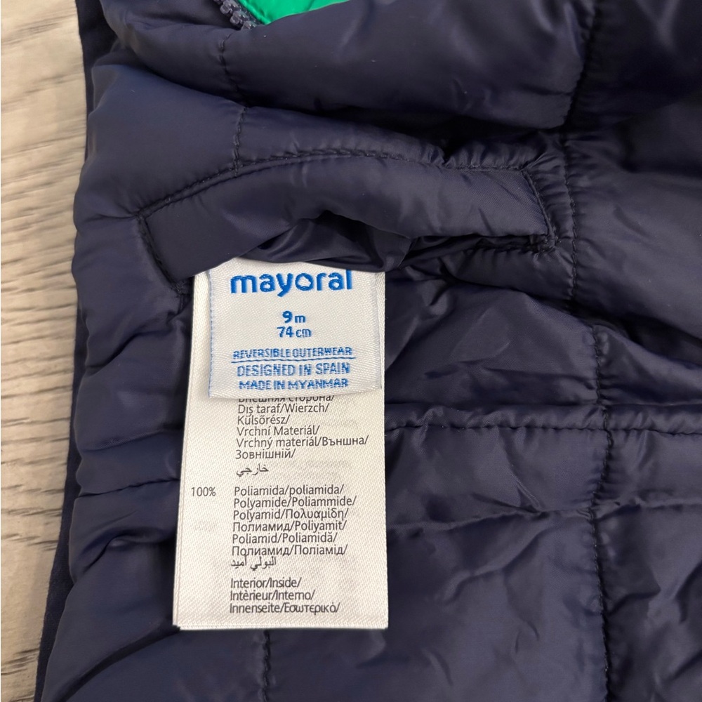 NWT Mayoral Boy’s Padded Navy Striped Vest Size 9 Months - Picture 8 of 8